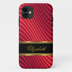 iPhone 5 Elegantes Klassisches Rot Gold Schwarz 11 Hülle