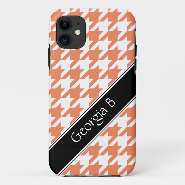 iPhone 5 Fall für Orange & White Hahnentrittmuster Case-Mate iPhone Hülle (Rückseite)