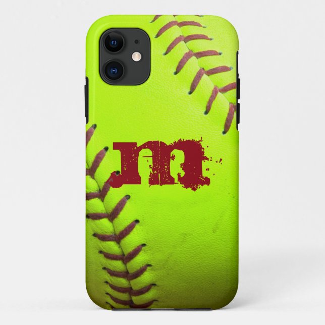 IPHONE 5-Fall für Softball-Gelb-Schnellstich-Monog Case-Mate iPhone Hülle (Rückseite)