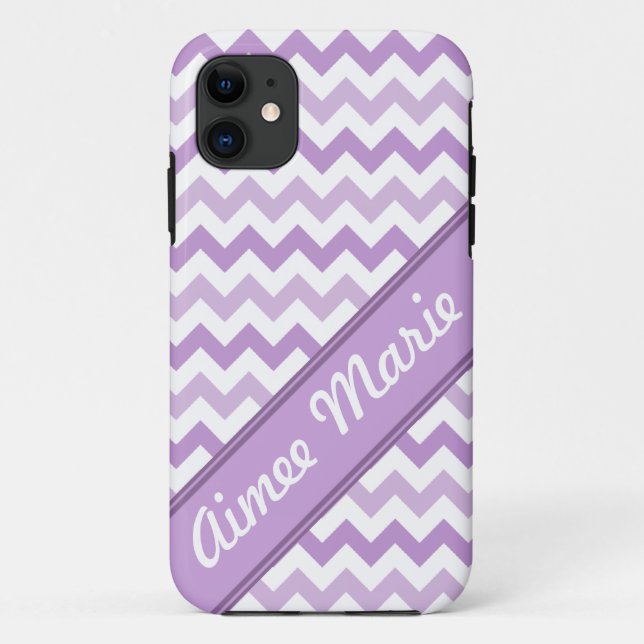 iPhone 5 Fall mit Zickzack Diagonal lila und weiß Case-Mate iPhone Hülle (Rückseite)
