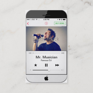 iPhone 5 kundengerechtes Namecard für Musiker Visitenkarte