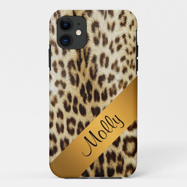 iPhone 5 Leopard-Monogramm-Goldkasten Case-Mate iPhone Hülle (Rückseite)