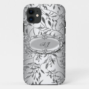 iPhone 5 Monogramm Elegant Damast Silber title_seo2