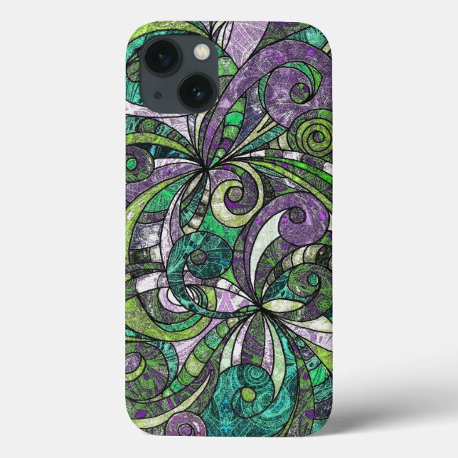 iPhone 6 Hülle Hart Zeichnung Floral (Rückseite)