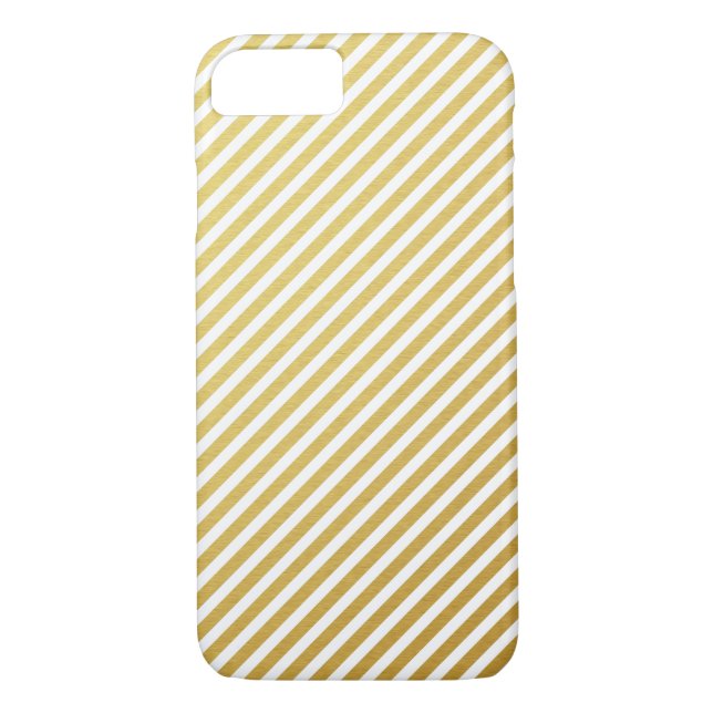 iPhone 7 Fall Gold und Weiß gestreift Case-Mate iPhone Hülle (Rückseite)