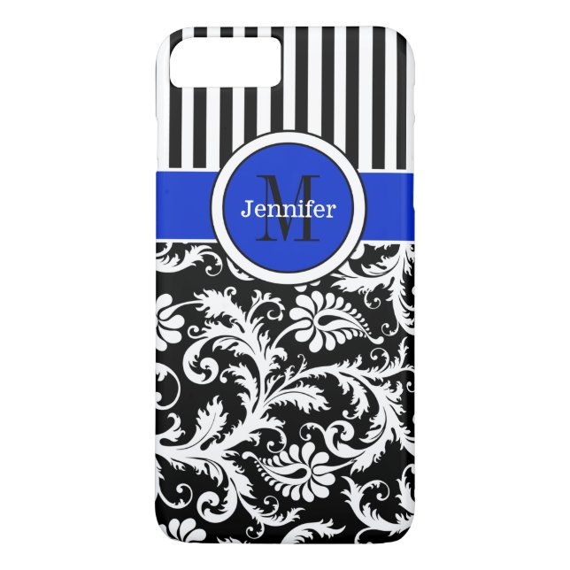 iPhone 7 Hülle | Damaskus | Streifen | Blau (Rückseite)