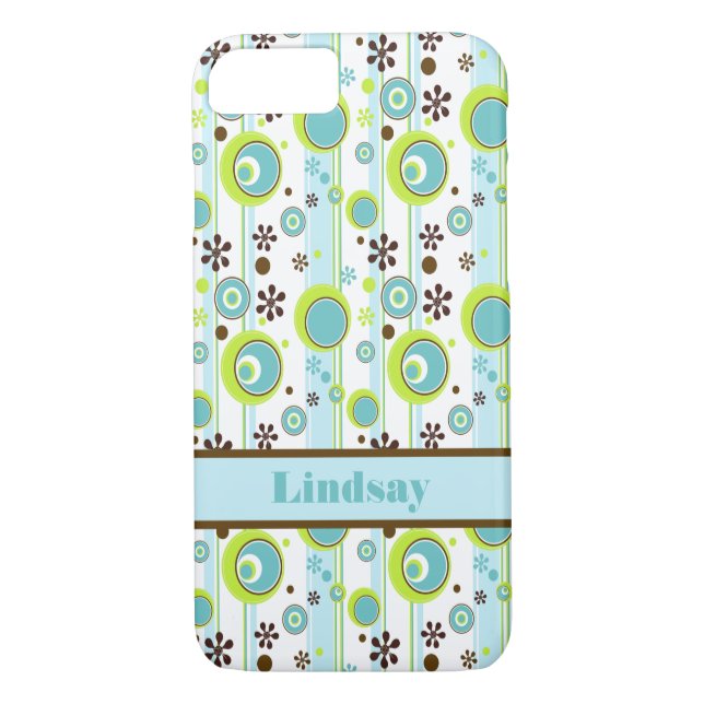iPhone 7 Hülle | Kreisel | Aqua Green Brown (Rückseite)