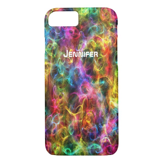 iPhone 7 Hülle | Regenbogenlampen | PERSONALISIERT (Rückseite)