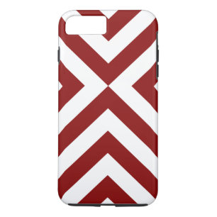 iPhone 8/7 Plus Case: dunkelrot und weiß Chevrons Case-Mate iPhone Hülle
