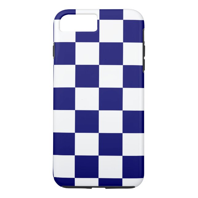 iPhone 8 Plus Case für Navy & White Checkered Patt (Rückseite)