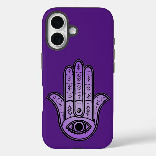 iPhone-Abdeckung mit Hamsa Handdesign iPhone 16 Hülle (Rückseite)