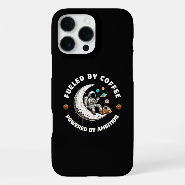 iPhone Alimenté par le café Propulsé par l'ambition Coque (Verso)