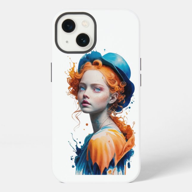 IPhone Back Cover Farbe 3D Mädchen Design Hülle (Rückseite)