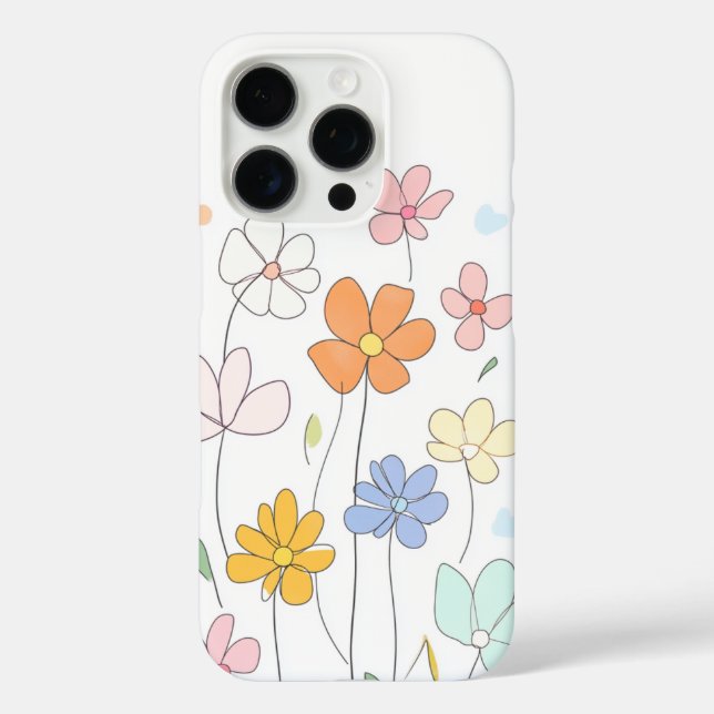 iPhone-Blumenmuster-Handy-Gehäuse iPhone 16 Pro Hülle (Rückseite)