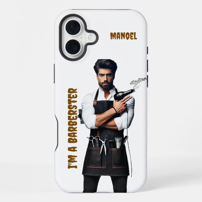 iPhone Case Barber Thema 16 Plus Hülle (Rückseite)