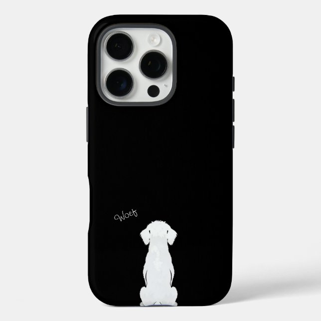 Iphone case black with dog silhouette  (Rückseite)
