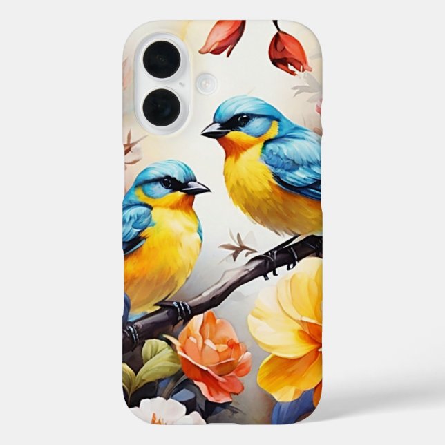 iPhone Case - Blaue Vögel (Rückseite)