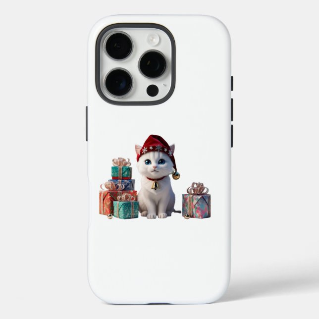 iPhone Case Cat zum Weihnachtsthema: (Rückseite)