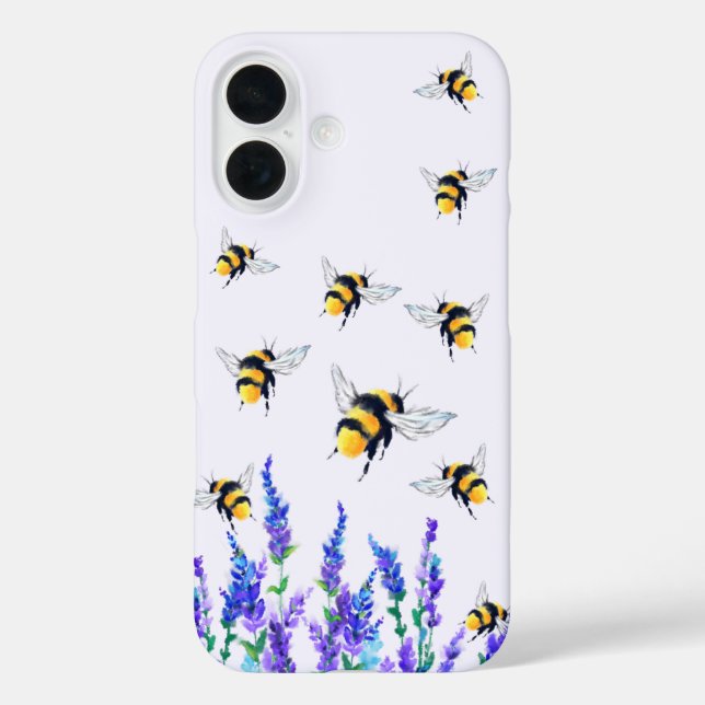 iPhone Case für Blume und Bienen (Rückseite)