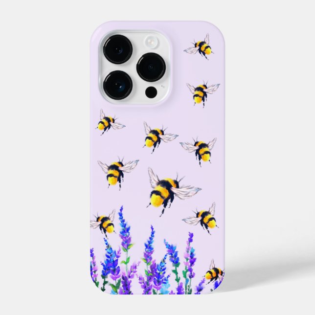 iPhone Case für Blume und Bienen iPhone 14 Pro Hülle (Rückseite)