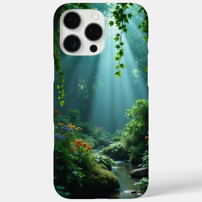 iPhone Case für den ruhigen Waldstrom (Rückseite)