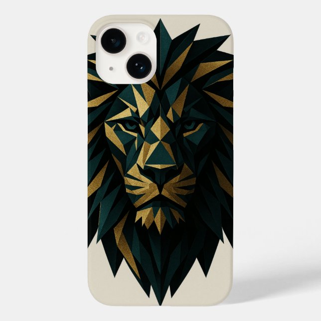 iPhone Case für geometrische Löwen - Abstrakte Abd (Rückseite)