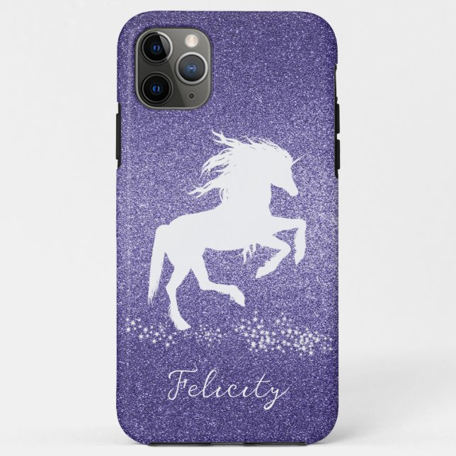 iPhone Case für lila Glitzer Unicorn Case-Mate (Rückseite)