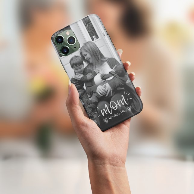 iPhone Case für Mütter in Schwarz-Weiß-Foto (Custom black and white mother's photo iPhone Case)