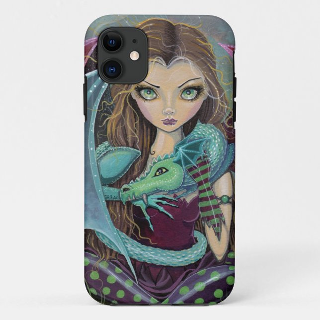 iPhone Case für niedliche Gothic Fairy und Dragon (Rückseite)