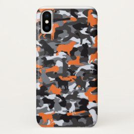 iPhone Case für Orange Hund & Knochen Camouflage