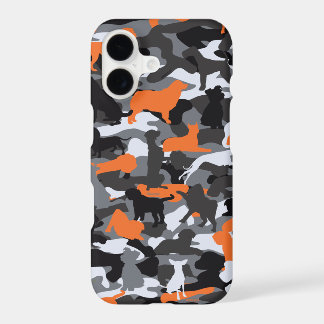 iPhone Case für Orange Hund & Knochen Camouflage