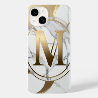 iPhone Case für personalisiertes Marble & Gold Mon