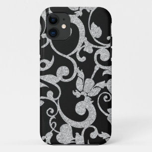 iPhone Case für Schwarz-Silber-Glitzer