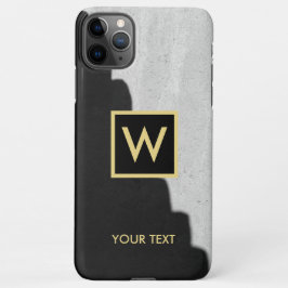 iPhone Case für Schwarz und Gold-elegantes Monogra 11Pro Max Hülle