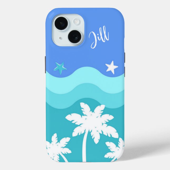 iPhone Case für tropische Meeresbrise und Palmen (Rückseite)