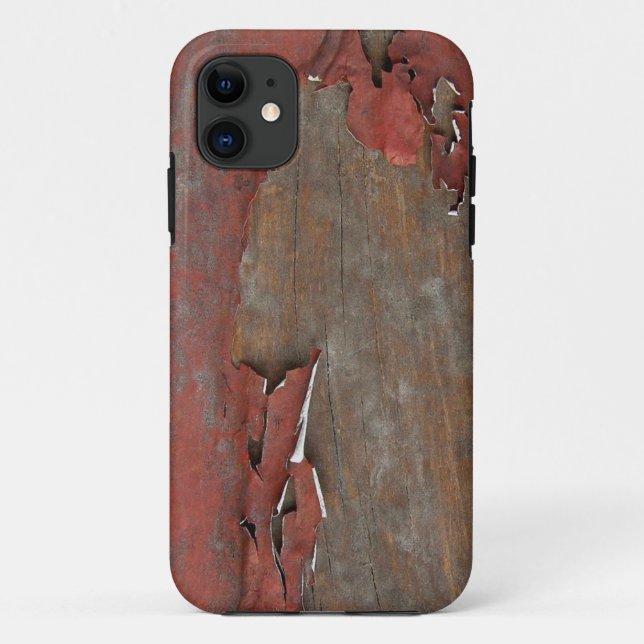 iPhone Case für Vintages Rotes Holz (Rückseite)