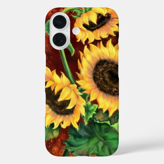 iPhone Case für Wasserfarben-Sonnenblumen (Rückseite)