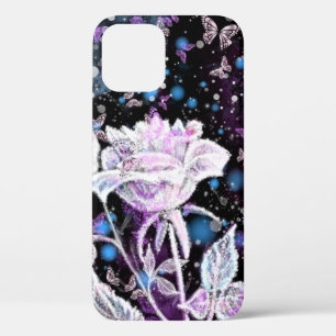iPhone Case für White Rose und Butterflies