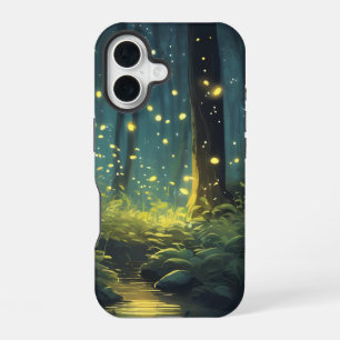 iPhone Case - Heller, gemütlicher Wald mit Feuer 16 Hülle