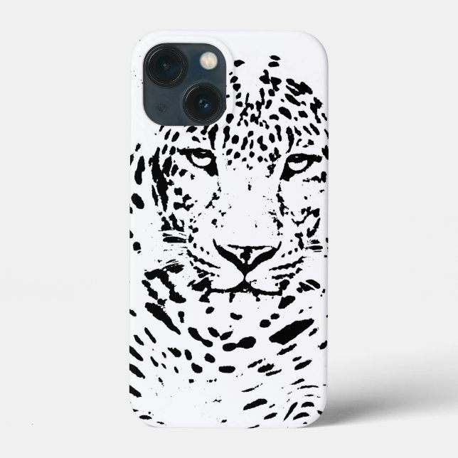 iPhone Case in Black and White Leopard (Rückseite)