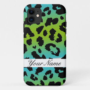 iPhone Case Leopard Custom Leopard blau grün