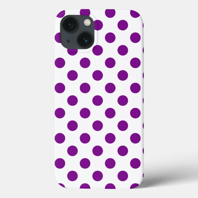 iPhone Case-Mate-Gehäuse mit lila-weißer Polka-Dot Case-Mate iPhone Hülle (Rückseite)