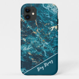 iPhone Case mit abstraktem türkisfarbenem Marmor