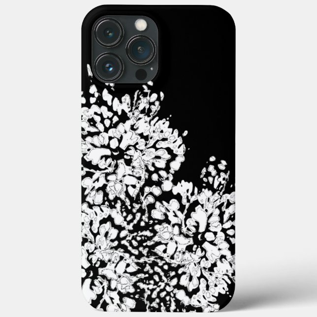 iPhone Case mit abstrakter weißer Blume (Rückseite)