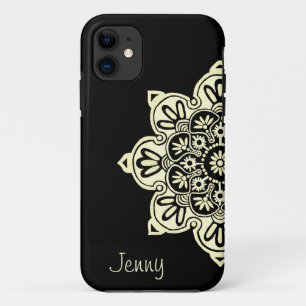 iPhone Case mit Black and Cream Medallions