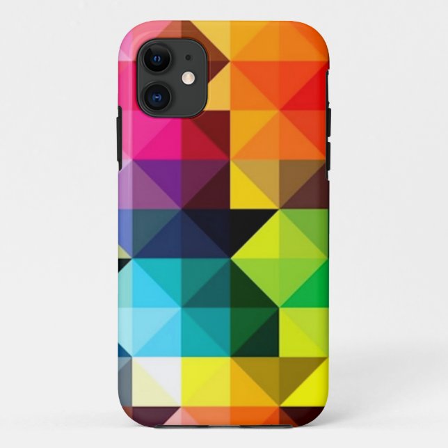 iPhone Case mit farbenfrohen geometrischen Mustern (Rückseite)