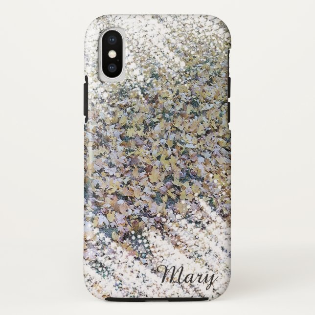 iPhone Case mit künstlerischem Leaf-Snow - Der Win (Rückseite)