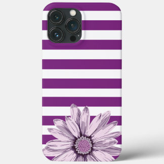 iPhone Case mit lila White Stripe Blume