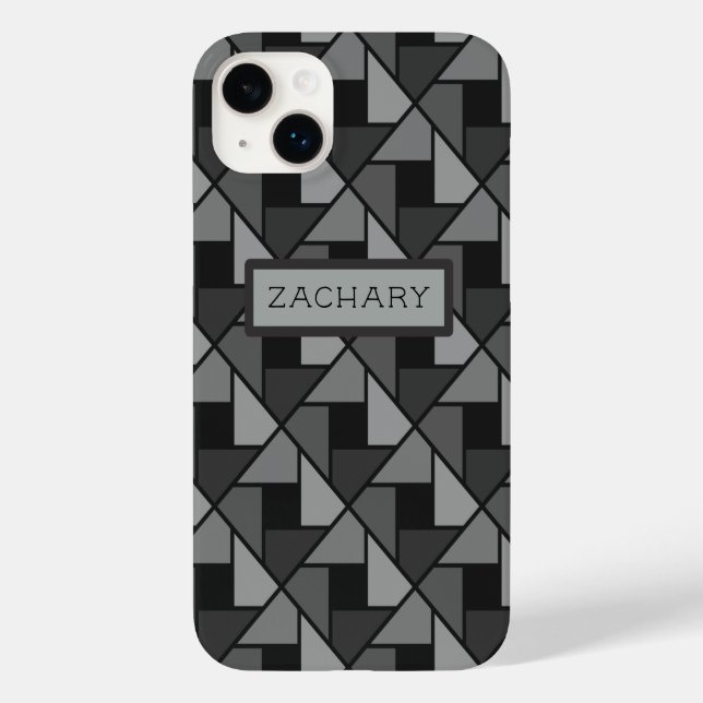 iPhone Case mit Minimalistischer grauer Geometrie (Rückseite)