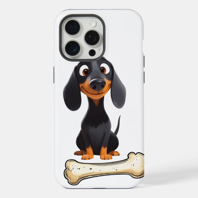 iPhone Case mit niedlicher Dackel 15 Pro Max Hülle (Rückseite)